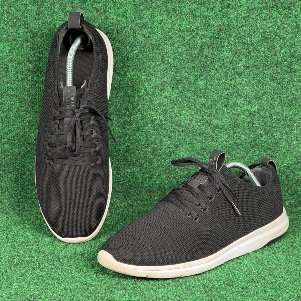 TravisMathew The Daily Knit Sneaker Men 11 Black White Athletic Golf Work Casual